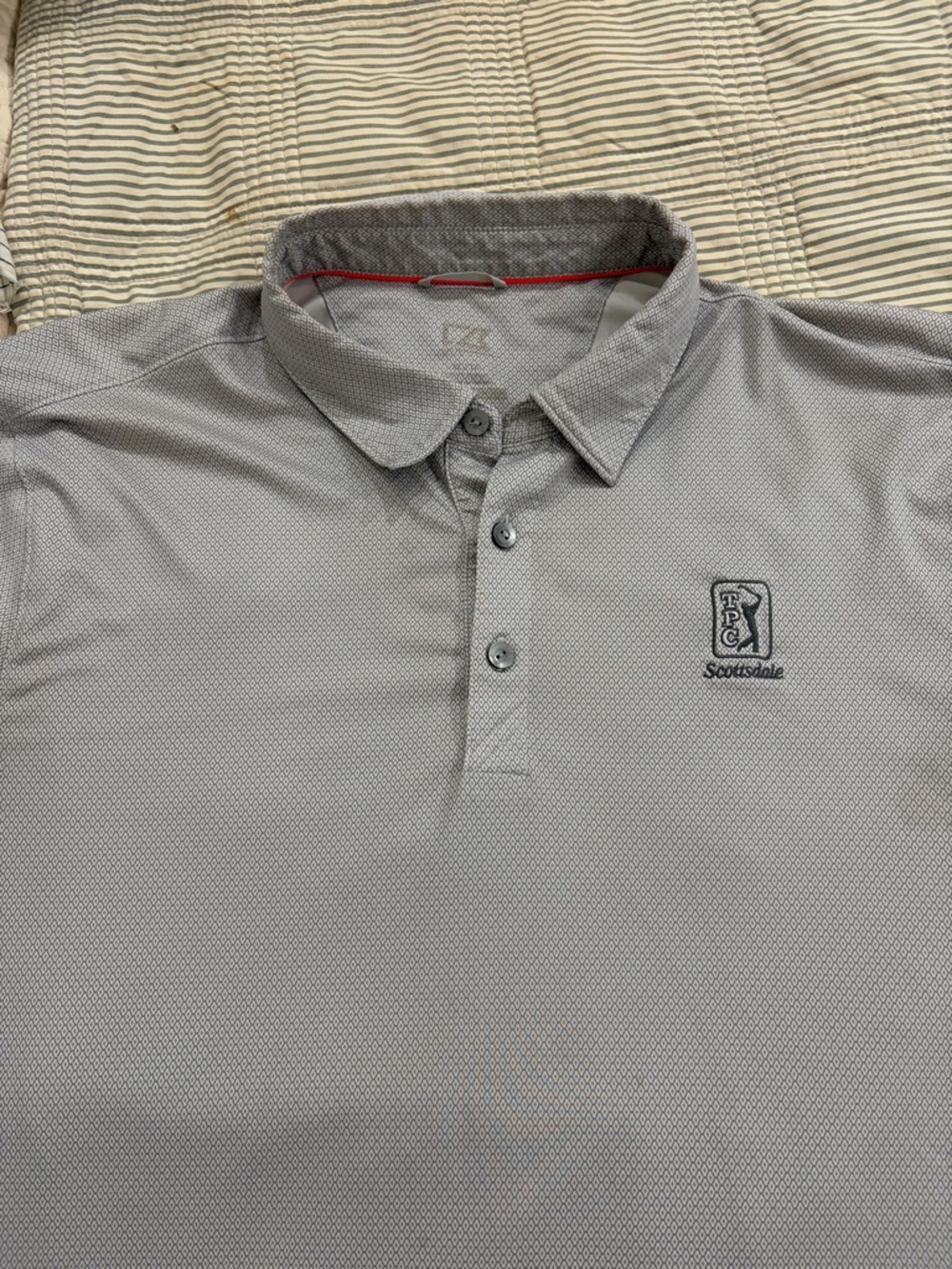 Cutter and Buck TPC Scottsdale Golf Polo Performance Polo Shirt - Light Gray